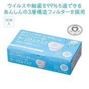 ９９％カットフィルター使用サージカルマスク３０枚箱入