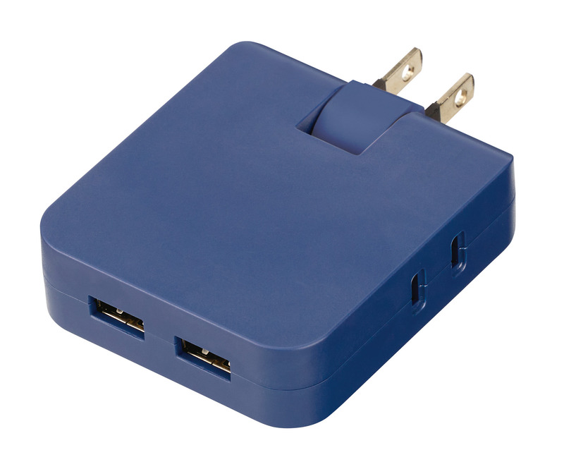ネイビー マルチアダプター(2AC+2USB) 2