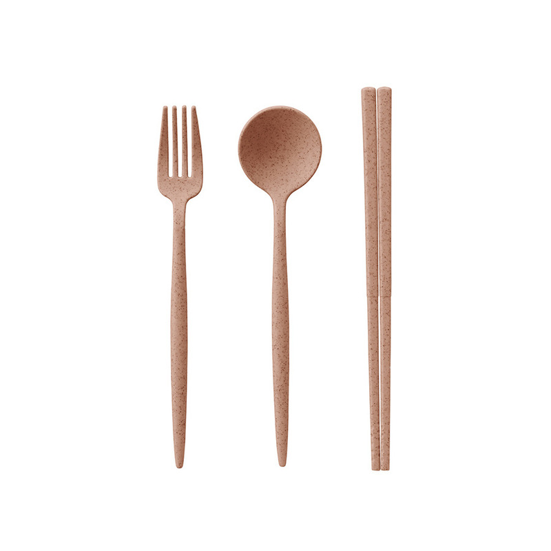 スモークピンク カトラリーセット麦わら入タイプロング(3点) 6