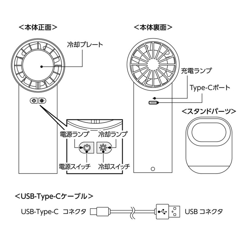 冷却プレートUSBハンディファン 7