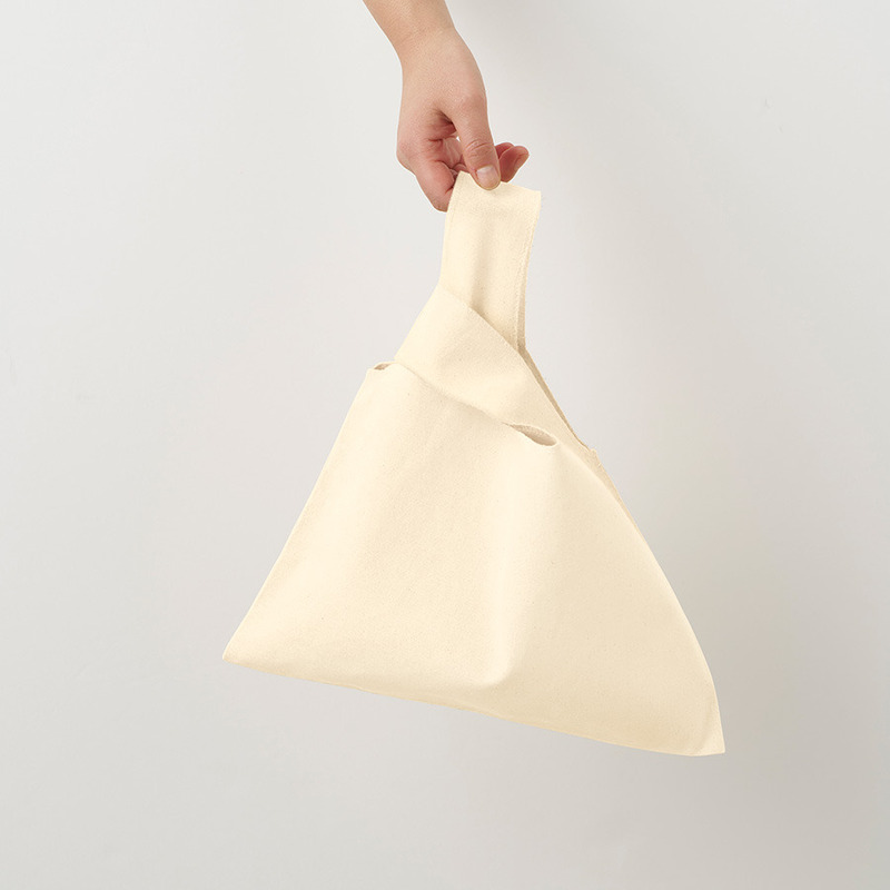 厚手コットンフラットミニマルシェバッグ　ナチュラル 7