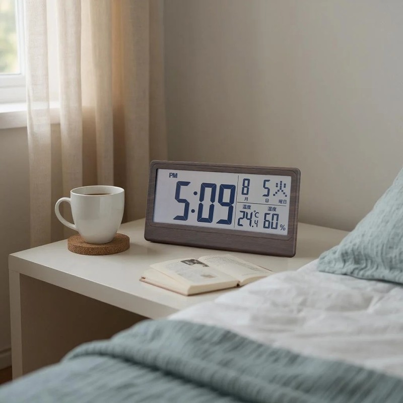 温湿度表示付き電波時計 1