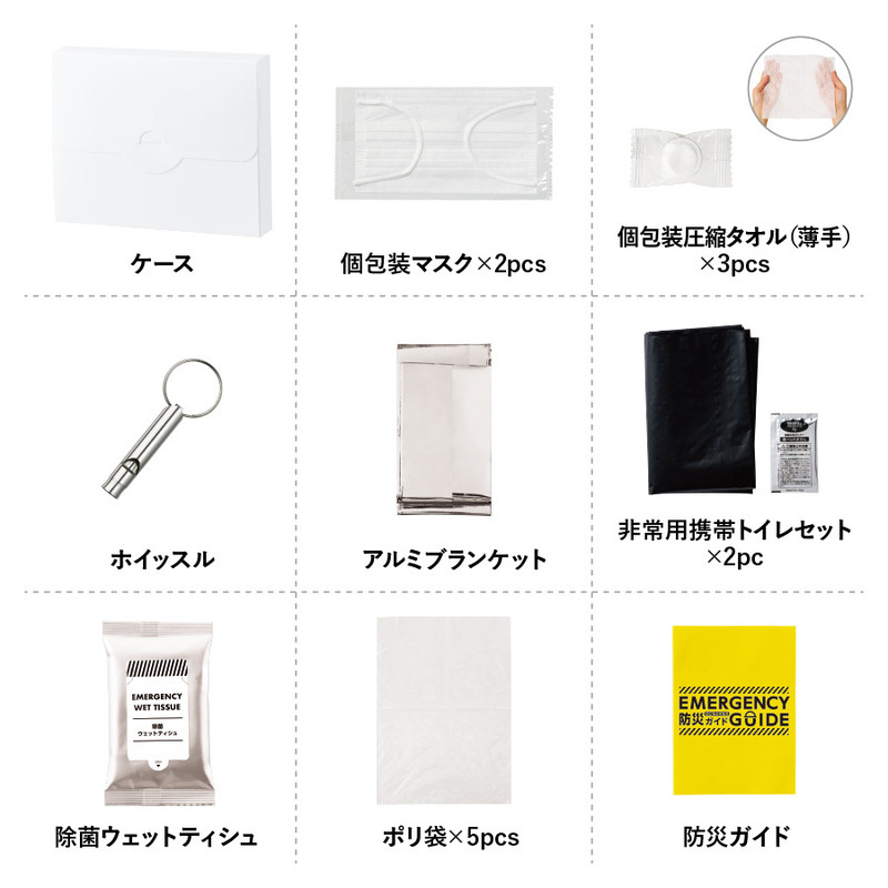 防災緊急9点セット　ケースタイプ　ホワイト 3