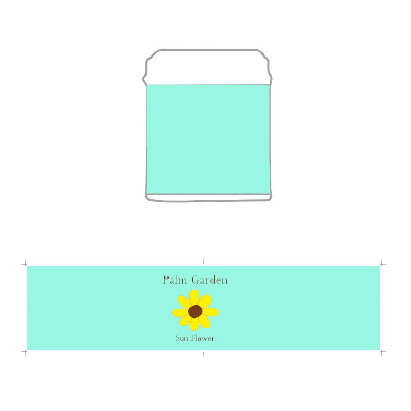 【ラベルサイズ】<br />
175×40.5mm 45角栽培セット パームガーデン 14