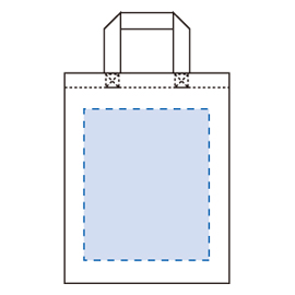 レイアウト可能範囲<br />
W190×H230(mm)<br />
印刷可能範囲<br />
W190×H230(mm) キャンバスカレッジトート(M)ナチュラル 3