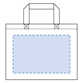 レイアウト可能範囲<br />
W255×H170(mm)<br />
印刷可能範囲<br />
W255×H170(mm) キャンバスカレッジトート(M)ワイド ナチュラル 3