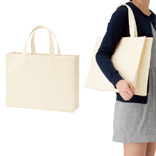 キャンバスカレッジトート(L)ワイド ナチュラル 0