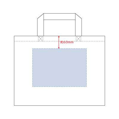 レイアウト可能範囲<br />
W255×H180(mm)<br />
印刷可能範囲<br />
W255×H180(mm) キャンバスカレッジトート(L)ワイド ナチュラル 4