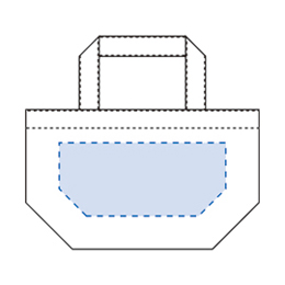 シルク印刷範囲:W250×H110(mm)<br />
熱転写印刷範囲:W100×H100(mm) 不織布保冷トート 10