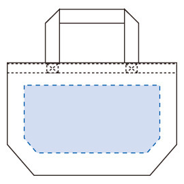 レイアウト可能範囲<br />
240×120(mm)<br />
印刷可能範囲<br />
240×120(mm) キャンバストート(S) ナチュラル 5