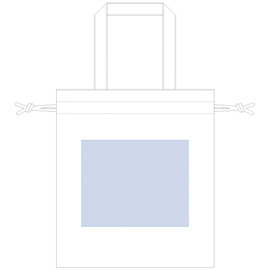 レイアウト可能範囲:<br />
W210×H170(mm)<br />
印刷範囲:<br />
W210×H170(mm) 厚手コットンガゼット巾着トート(M) ナチュラル 4