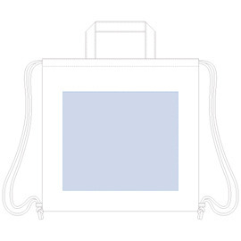 レイアウト可能範囲<br />
W250×H240(mm)<br />
印刷可能範囲<br />
W250×H240(mm) 厚手コットンハンドル付リュック ナチュラル 8
