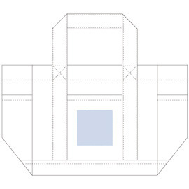 レイアウト可能範囲<br />
W70×H70(mm)<br />
印刷可能範囲<br />
W70×H70(mm) 厚手キャンバスポケットマルチトート(S)ナチュラル 5