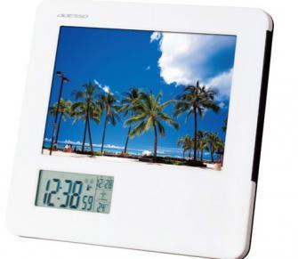 名入れ:本体下部20x60mm フォトフレーム電波時計 0