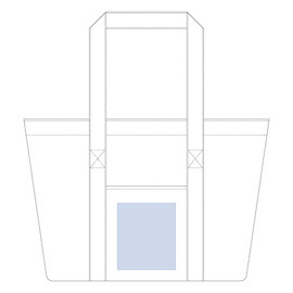レイアウト可能範囲W105×H120(mm)<br />
シルク印刷範囲W105×H120(mm)<br />
熱転写印刷範囲W105×H110(mm) 不織布保冷レジカゴトート 7