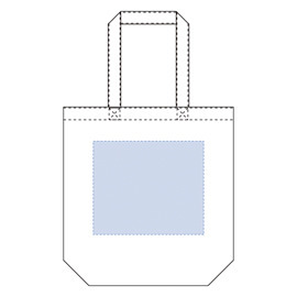 シルク(1色)印刷:W250×H220(mm)<br />
熱転写印刷(カラー):W290×H250(mm)<br />
インクジェット(カラー)印刷:W340×H290(mm) コットンバッグ(L) ナチュラル 3