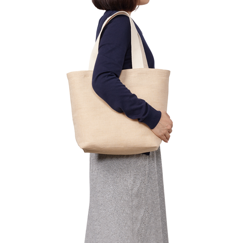 ジュートコットントート(M) ナチュラルベージュ 2