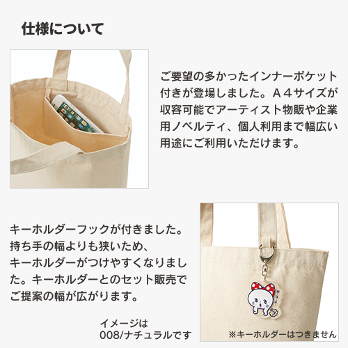 キャンバストート(M) インナーポケット付 4