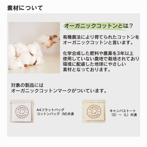 オーガニックコットンA4フラットバッグ 2