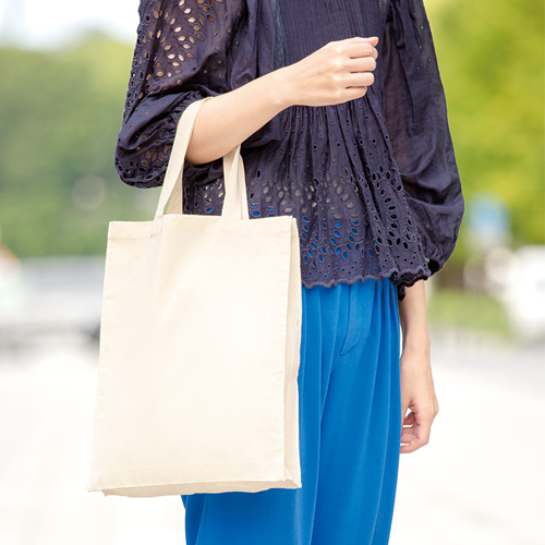 厚手コットンA4スクエアトートナチュラル 0