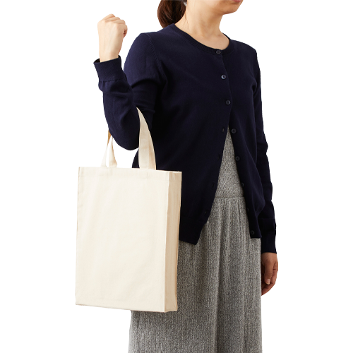 厚手コットンA4スクエアトートナチュラル 6