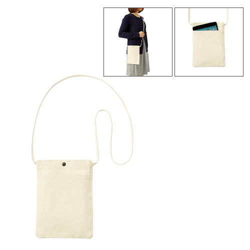 キャンバスフロントポケットサコッシュ ナチュラル 0