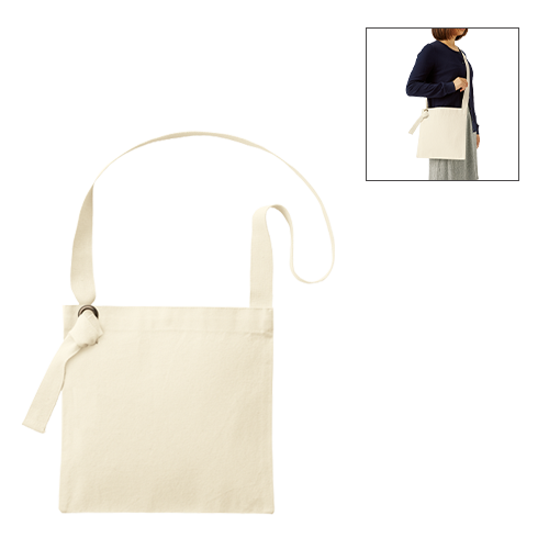 キャンバススクエアサコッシュ ナチュラル 0