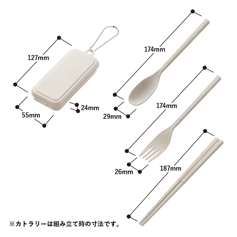 カトラリーセット麦わら入タイプミニ(3点) 1