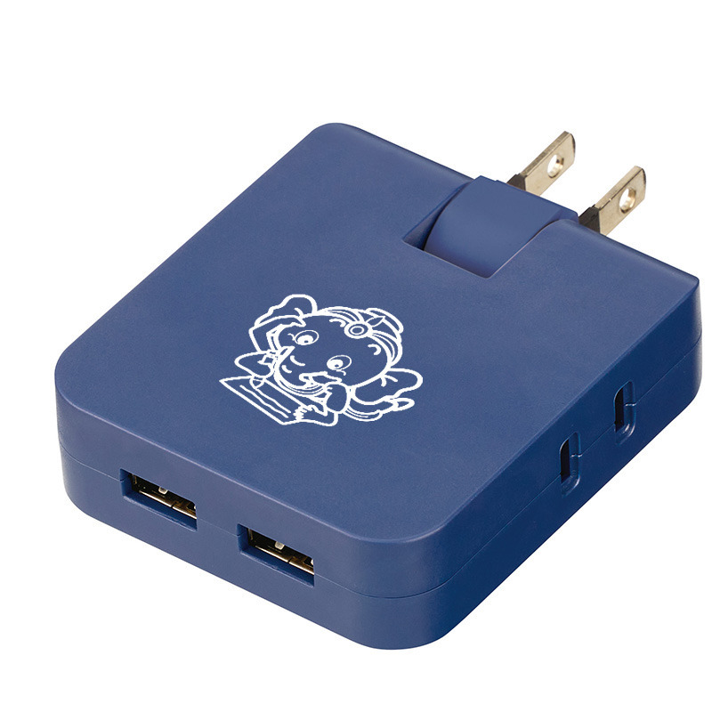 名入れイメージ<br />
名入れ印刷範囲:30×40mm マルチアダプター(2AC+2USB) 4