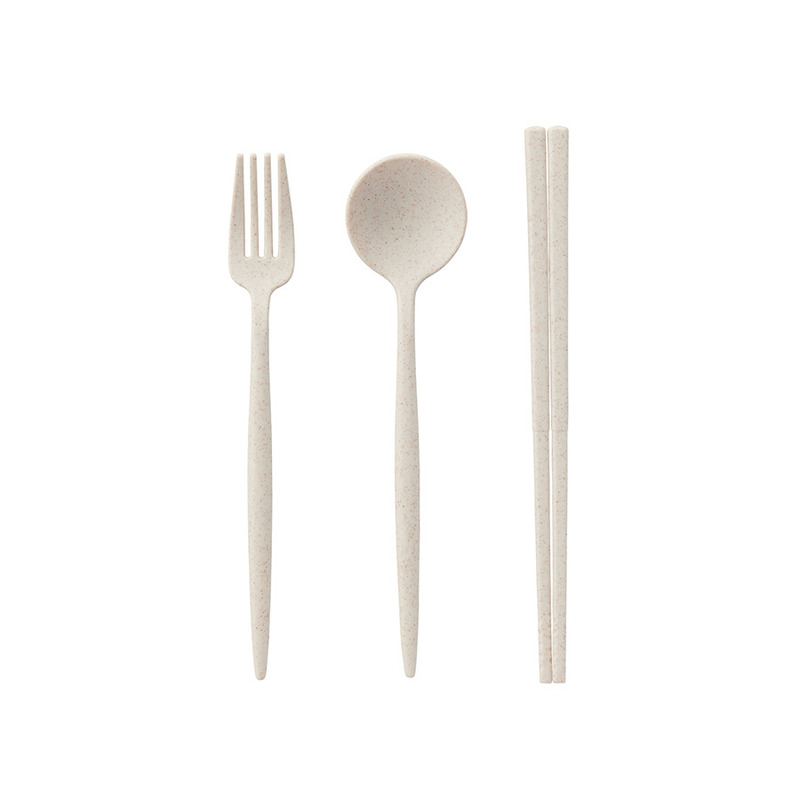 ナチュラル カトラリーセット麦わら入タイプロング(3点) 2
