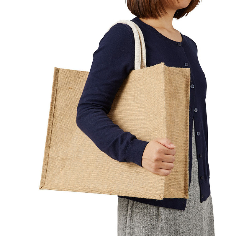 ジュートスクエアトート(L) ナチュラルベージュ 6