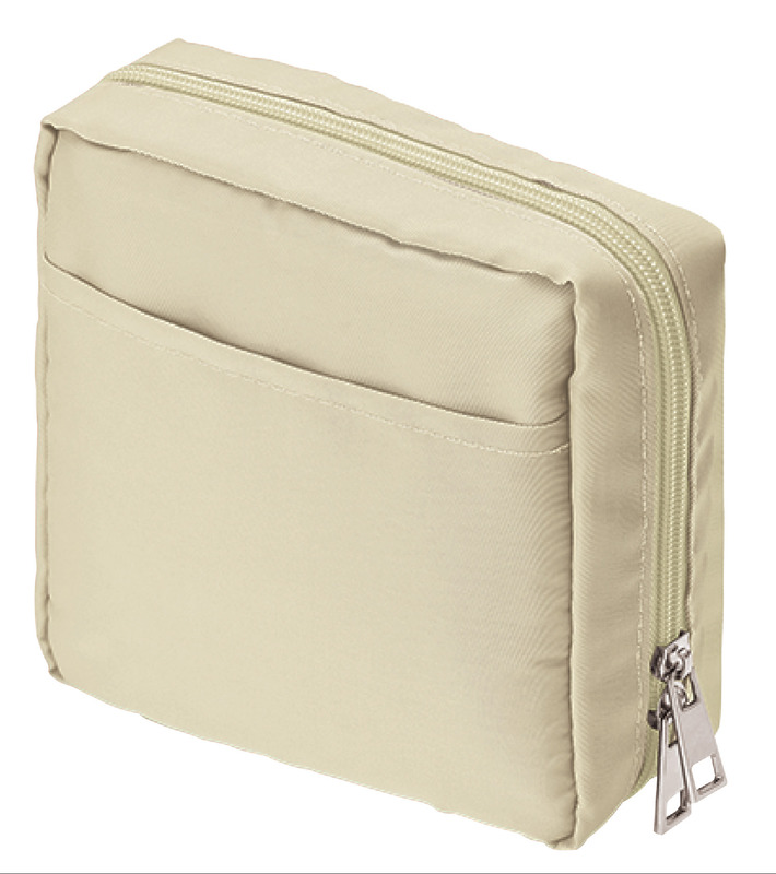 ライトベージュ ナイロンスクエアポーチ 3