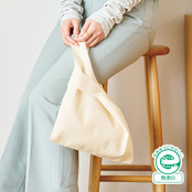 厚手コットンフラットミニマルシェバッグ ナチュラル