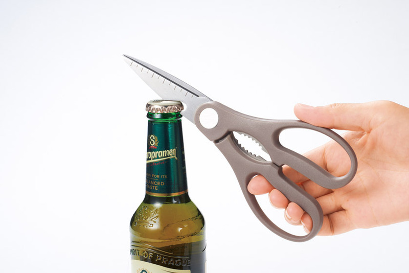 栓抜き 収納ケース付 4in1キッチンハサミ 4