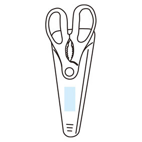 名入れ範囲:45mm×20mm 収納ケース付 4in1キッチンハサミ 7